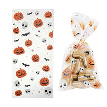 Load image into Gallery viewer, 50Pcs Hallwoeen Pompoen Schedel Kat Snoep Tas Transparante Cellofaan Voedsel Plastic Pack Gift Bags Halloween Party Decor
