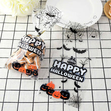 Load image into Gallery viewer, 50pcs Hallwoeen Pumpkin Skull Cat Candy Bag Transparent Cellophane Food Plastic Package Bags Christmas Party Decor Gift Bag
