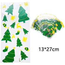 Load image into Gallery viewer, 50pcs Santa Claus Christmas Tree Elk Plastic Gift Bags for Christmas Gift Baking Candy Cookie Easter Egg Rabbit Packaging Bags
