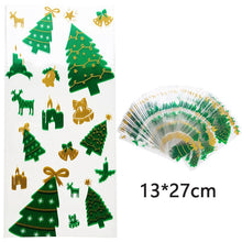 Load image into Gallery viewer, 50pcs Santa Claus Christmas Tree Elk Plastic Gift Bags for Christmas Gift Baking Candy Cookie Easter Egg Rabbit Packaging Bags
