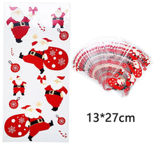 Load image into Gallery viewer, 50pcs Santa Claus Christmas Tree Elk Plastic Gift Bags for Christmas Gift Baking Candy Cookie Easter Egg Rabbit Packaging Bags
