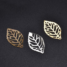 Load image into Gallery viewer, 50Pcs Leaves Filigree Metal Crafts Jewelry DIY Wedding Accessories Pendant Chinese Costume Bride Coronet Metal Leaves
