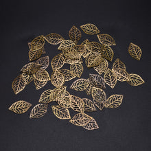 Load image into Gallery viewer, 50Pcs Leaves Filigree Metal Crafts Jewelry DIY Wedding Accessories Pendant Chinese Costume Bride Coronet Metal Leaves
