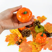 Load image into Gallery viewer, 50Pcs/Lot Mini Simulation Pumpkin Gourd Maple Leaf Pine Cones Props Happy Halloween Harvest Thanksgiving Party Home Decoration
