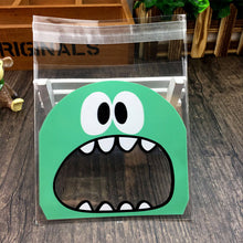 Load image into Gallery viewer, 50pcs OPP Monster Plastic Bag Of Cute Big Teech Mouth Sharp Teeth For Wedding Cookie Candy Biscuits Snack Baking Package Bags

