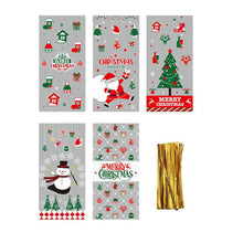 Load image into Gallery viewer, 50Pcs Xmas Cookie Packing Bags Christmas Cellophane Party Bags Treat Candy Bag Festival Party Favor Gift Merry Christmas Hallowe
