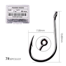 Load image into Gallery viewer, 50pcs / 20pcs / Box Circle Carp Eyed Fishing Hook Size 2-22# Ring eye Japan Fishhooks Fishing Hooks Single Jig Fish Hook Tackle
