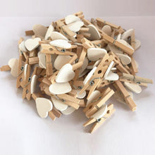 Load image into Gallery viewer, 50pcs/lot Red Heart Love Wooden Clothes Photo Paper Peg Pin Mini Clothespin Postcard Clips Home Wedding Decoration Stationery
