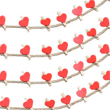 Load image into Gallery viewer, 50pcs/lot Red Heart Love Wooden Clothes Photo Paper Peg Pin Mini Clothespin Postcard Clips Home Wedding Decoration Stationery

