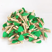 Load image into Gallery viewer, 50pcs/lot Red Heart Love Wooden Clothes Photo Paper Peg Pin Mini Clothespin Postcard Clips Home Wedding Decoration Stationery
