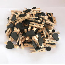 Load image into Gallery viewer, 50pcs/lot Red Heart Love Wooden Clothes Photo Paper Peg Pin Mini Clothespin Postcard Clips Home Wedding Decoration Stationery
