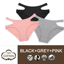 Load image into Gallery viewer, 3PCS/Set Sexy Hollow Cotton Panties For Women Low Waist Briefs Female Soft Breathabale Underwear Comfortable Lingerie
