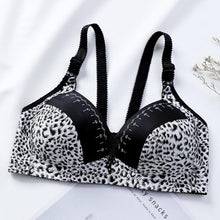 Load image into Gallery viewer, Women's Leopard Patchwork Adjustable Shoulder Strap Bra Ladies Casual Full Cup Breathable Underwear
