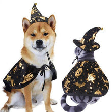 Load image into Gallery viewer, Halloween Pet Dog Cat Wizard Cloak Suit Creative Cape Cap Cloak Costume
