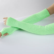 Load image into Gallery viewer, New Solid Color Knitted Wool Men Women Half Finger Open Finger Warm Pile Style Sleeve Cover Gloves
