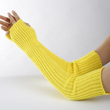 Load image into Gallery viewer, New Solid Color Knitted Wool Men Women Half Finger Open Finger Warm Pile Style Sleeve Cover Gloves

