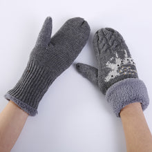 Load image into Gallery viewer, Winter New Christmas Deer Hot Drilling Women's Knitted Wool Finger Warm Gloves
