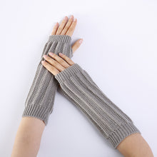 Load image into Gallery viewer, Wool Keep Warm Arm Sleeve Winter Jacquard Hanging Wood Knitted Fingerless Gloves

