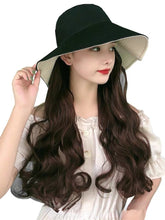 Load image into Gallery viewer, Bucket Hat Wig Female Net Red Big Wave Black Mid-Length Hair Hat Natural Wig Temperament Simulation Integrated Head Cover
