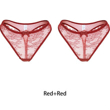 Load image into Gallery viewer, Varsbaby Sexy Transparent Lace 2Pcs Low-waist ThongPanties
