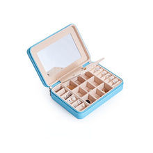 Load image into Gallery viewer, Portable Jewelry Storage Box Stud Earrings Ring Zipper  Holders Case
