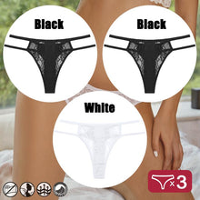 Load image into Gallery viewer, 3PCS/Set Sexy Lace Panties for Women Perspective Hollow Out Thong G-String Female Breathable Underwear Solid Color Soft Lingerie
