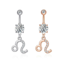 Load image into Gallery viewer, Navel Belly Button Rings Bar Surgical Steel Crystal 12 Constellations Dangle Body Piercing Gift
