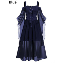 Load image into Gallery viewer, Halloween Dress Masquerade Gothic Victorian Maxi Dress Vintage Lace-up Dress Stylish Cosplay Ball Gown Halloween Costume Medieval Butterfly Sleeve
