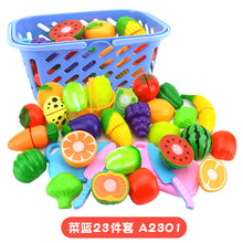 Load image into Gallery viewer, Fruit Vegetable Toy Cutting Kitchen Fruit Vegetable Toy Sets Pretend Play Kitchen Cut Fruit Toy Plastic Food Toys Cut Up Fruit

