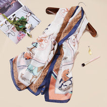 Load image into Gallery viewer, Spring and Summer New Silk Scarf Gift Silk Imitation Silk Women's Printed Imitation Mulberry Silk Beach Towel Shawl Scarf
