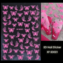 Load image into Gallery viewer, 5D Halloween Nail Art Stickers Spider Web Horror Eyes Face Pumpkin Nail Decals Embossed Designs Sliders Foils Manicure TRSTZ-5D
