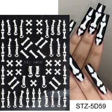 Load image into Gallery viewer, 5D Halloween Nail Art Stickers Spider Web Horror Eyes Face Pumpkin Nail Decals Embossed Designs Sliders Foils Manicure TRSTZ-5D

