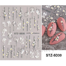 Load image into Gallery viewer, 5D Halloween Nail Art Stickers Spider Web Horror Eyes Face Pumpkin Nail Decals Embossed Designs Sliders Foils Manicure TRSTZ-5D
