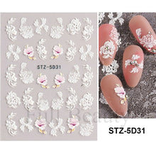 Load image into Gallery viewer, 5D Halloween Nail Art Stickers Spider Web Horror Eyes Face Pumpkin Nail Decals Embossed Designs Sliders Foils Manicure TRSTZ-5D

