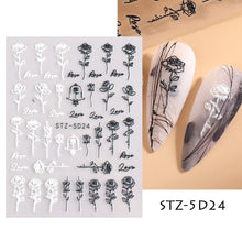Load image into Gallery viewer, 5D Halloween Nail Art Stickers Spider Web Horror Eyes Face Pumpkin Nail Decals Embossed Designs Sliders Foils Manicure TRSTZ-5D

