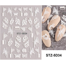 Load image into Gallery viewer, 5D Halloween Nail Art Stickers Spider Web Horror Eyes Face Pumpkin Nail Decals Embossed Designs Sliders Foils Manicure TRSTZ-5D
