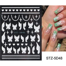 Load image into Gallery viewer, 5D Halloween Nail Art Stickers Spider Web Horror Eyes Face Pumpkin Nail Decals Embossed Designs Sliders Foils Manicure TRSTZ-5D
