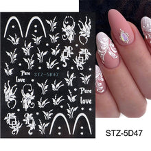 Load image into Gallery viewer, 5D Halloween Nail Art Stickers Spider Web Horror Eyes Face Pumpkin Nail Decals Embossed Designs Sliders Foils Manicure TRSTZ-5D
