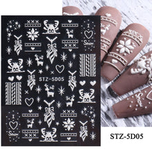 Load image into Gallery viewer, 5D Halloween Nail Art Stickers Spider Web Horror Eyes Face Pumpkin Nail Decals Embossed Designs Sliders Foils Manicure TRSTZ-5D
