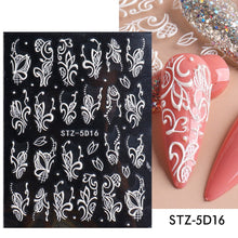 Load image into Gallery viewer, 5D Halloween Nail Art Stickers Spider Web Horror Eyes Face Pumpkin Nail Decals Embossed Designs Sliders Foils Manicure TRSTZ-5D
