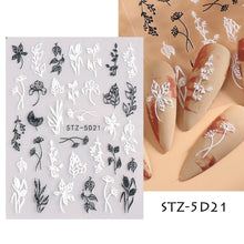 Load image into Gallery viewer, 5D Halloween Nail Art Stickers Spider Web Horror Eyes Face Pumpkin Nail Decals Embossed Designs Sliders Foils Manicure TRSTZ-5D
