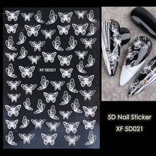 Load image into Gallery viewer, 5D Halloween Nail Art Stickers Spider Web Horror Eyes Face Pumpkin Nail Decals Embossed Designs Sliders Foils Manicure TRSTZ-5D

