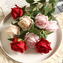 Load image into Gallery viewer, 5Pcs Artificial Flowers Silk Rose Long Branch Bouquet for Wedding Home Decoration

