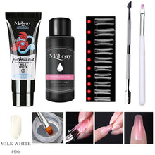 Load image into Gallery viewer, 5/2PCS Poly Extention Gel Set Nail Art French Nail Art Clear Camouflage Color Nail Tip Form Crystal UV Gel Slice Brush Nail Gel
