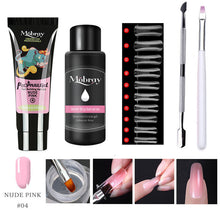 Load image into Gallery viewer, 5/2PCS Poly Extention Gel Set Nail Art French Nail Art Clear Camouflage Color Nail Tip Form Crystal UV Gel Slice Brush Nail Gel
