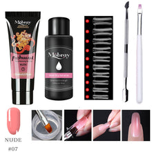 Load image into Gallery viewer, 5/2PCS Poly Extention Gel Set Nail Art French Nail Art Clear Camouflage Color Nail Tip Form Crystal UV Gel Slice Brush Nail Gel
