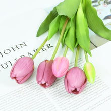 Load image into Gallery viewer, 10Pcs/bunch Artificial Tulips Bouquet Real Touch Silicone Fake Flowers for Home Garden Living Room Decoration Wedding Party
