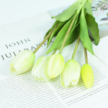 Load image into Gallery viewer, 10Pcs/bunch Artificial Tulips Bouquet Real Touch Silicone Fake Flowers for Home Garden Living Room Decoration Wedding Party
