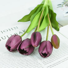 Load image into Gallery viewer, 10Pcs/bunch Artificial Tulips Bouquet Real Touch Silicone Fake Flowers for Home Garden Living Room Decoration Wedding Party
