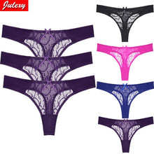 Load image into Gallery viewer, Julexy Lace Thongs S M L XL Panties for Women Solid Sexy Lace Underwear

